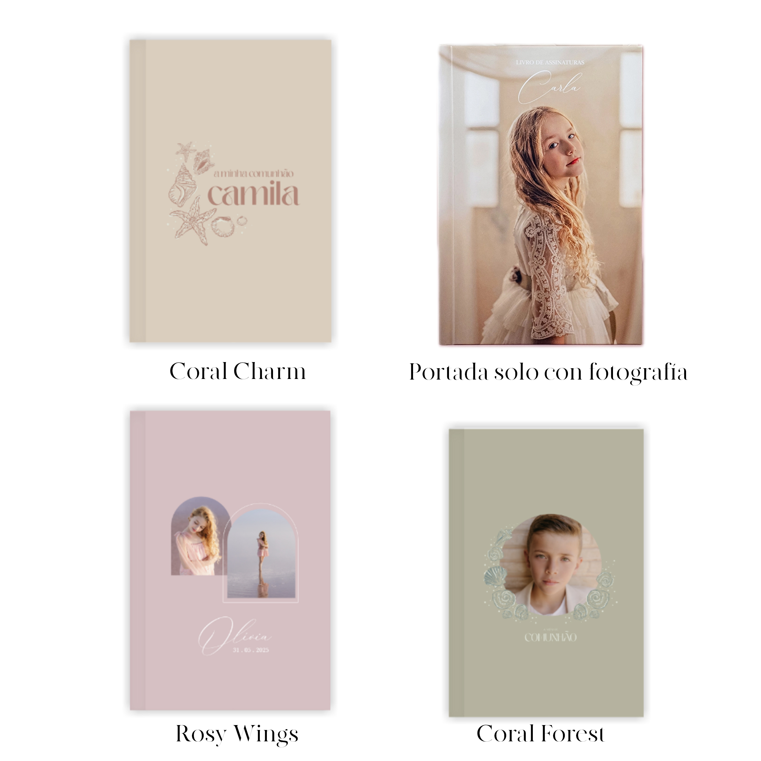 El Libro de Firmas es un producto elegante y distintivo diseñado para completar el día de la Comunión. Diseñado para que los invitados puedan dejar mensajes cariñosos, lo que hace que este producto sea realmente único es su portada con foto personalizable.