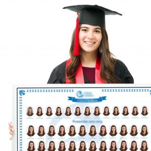 Pack de 10 orlas de colegio impresas en papel DP II Lustre o Glossy de alta calidad. Eterniza el momento especial con compañeros y profesores. El regalo perfecto para colegios y universidades. ¡Celebra tu trayectoria!