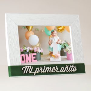 Marco para Primer Añito de Bebé | Regalo con Mensaje "Mi Primer Añito" y Foto 10x15 | Personalizable con Nombre Grabado