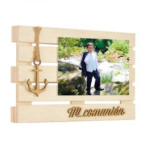Marco de Madera para Comunión con Forma de Palet y Foto | Recordatorio de Comunión