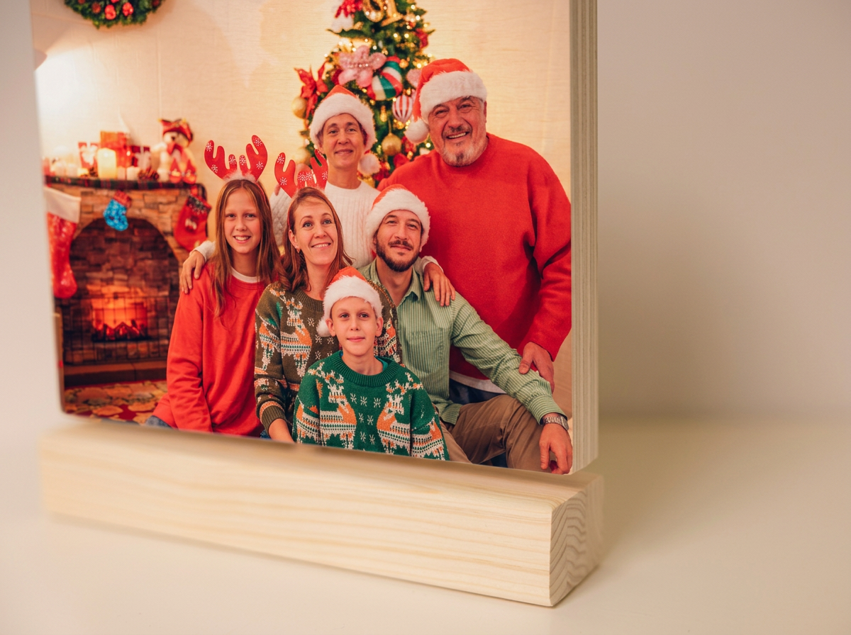 Marco de Madera Giratorio para Navidad con dos fotografías: el regalo que emociona por partida doble.
