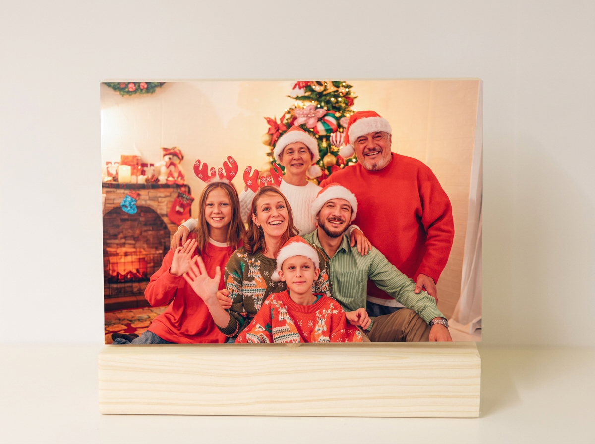 Marco de Madera Giratorio para Navidad con dos fotografías: el regalo que emociona por partida doble.